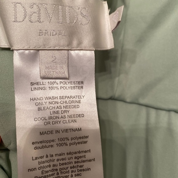 David’s Bridal Long Mesh Dress with One Shoulder - Picture 7 of 10
